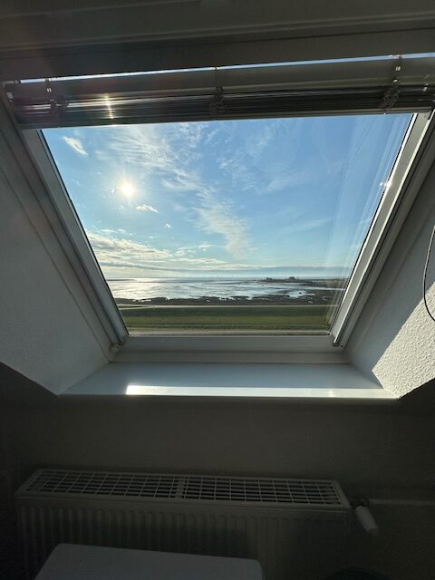 Blick aus einem Fenster der Ferienwohnung 6 im Hotel Ennen in Norderney